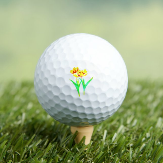 Tulips Flowers Golf Balls Personalised (Insitu Tee)