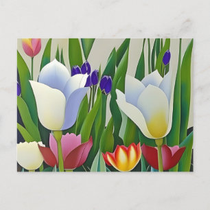 Tulips, flowers, postcard for postcrossing