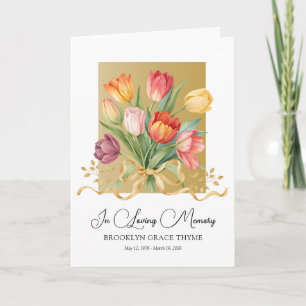Tulips Framed in Faux Gold Memorial Program