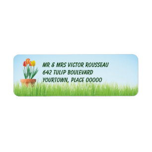 Tulips Garden Return Address Label