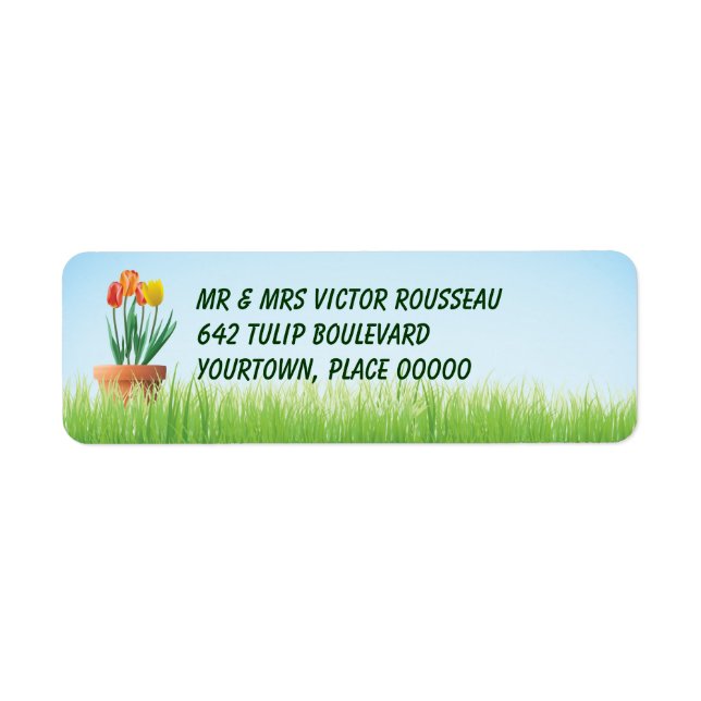 Tulips Garden Return Address Label (Front)