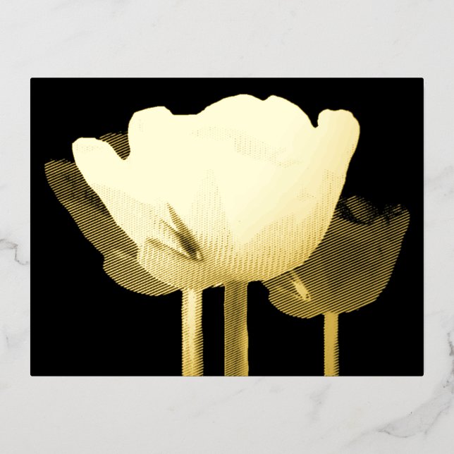 Tulips Gold Foil Holiday Postcard (Front)