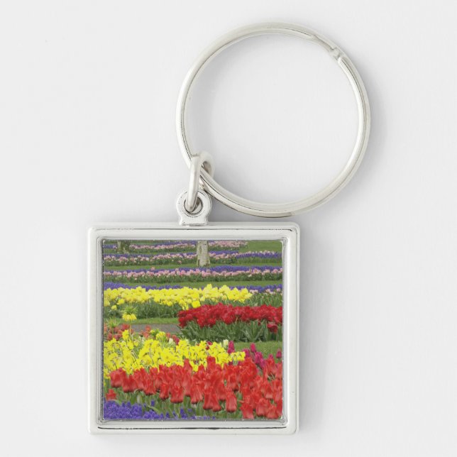 Tulips, Grape Hyacinth, and Daffodils, 2 Key Ring (Front)