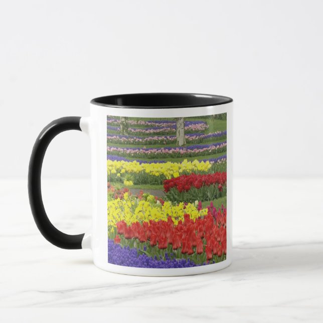 Tulips, Grape Hyacinth, and Daffodils, 2 Mug (Left)