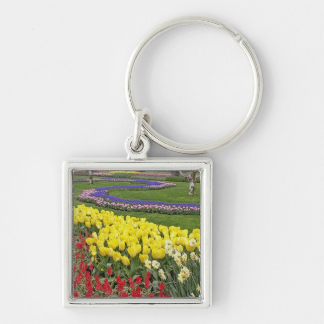 Tulips, Grape Hyacinth, and Daffodils, Key Ring (Front)