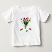 Tulips, Grasshopper, Butterfly, and Frog 