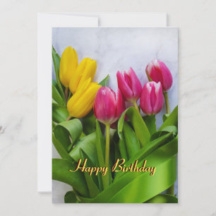 Tulips Happy Birthday Holiday Card