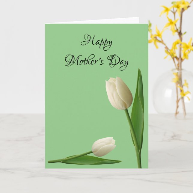 Tulips Happy Mother's Day Folded Greeting Card (Yellow Flower)
