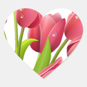 Tulips Heart Sticker
