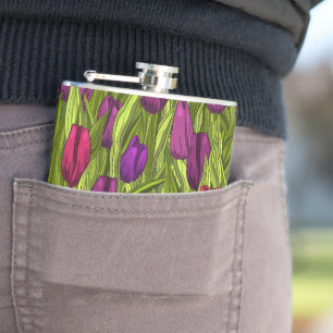 Tulips Hip Flask