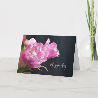 Tulips in a dark background. With Sympathy Thank You Card
