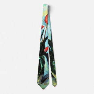 Tulips in a Vase by Paul Cezanne, Vintage Art Tie