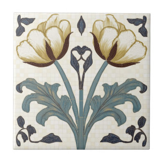 Tulips in Art Nouveau Style Ceramic Tile