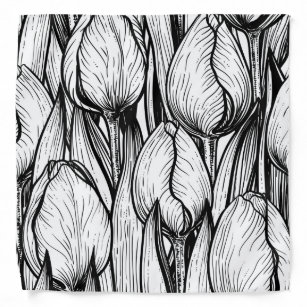 Tulips in black and white bandana