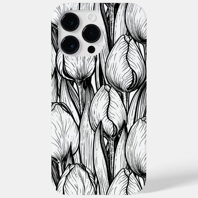 Tulips in black and white Case-Mate iPhone case (Back)