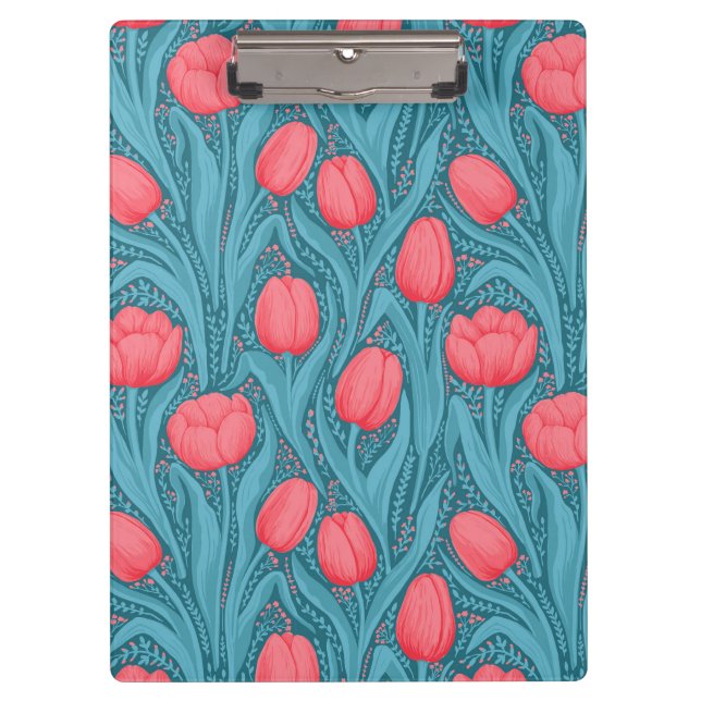 Tulips in blue and red clipboard (Front)