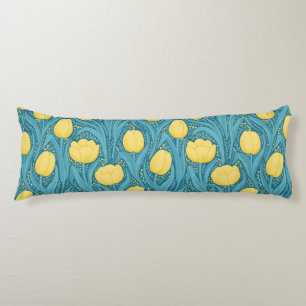 Tulips in blue and yellow body cushion