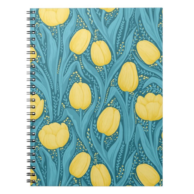 Tulips in blue and yellow notebook (Front)