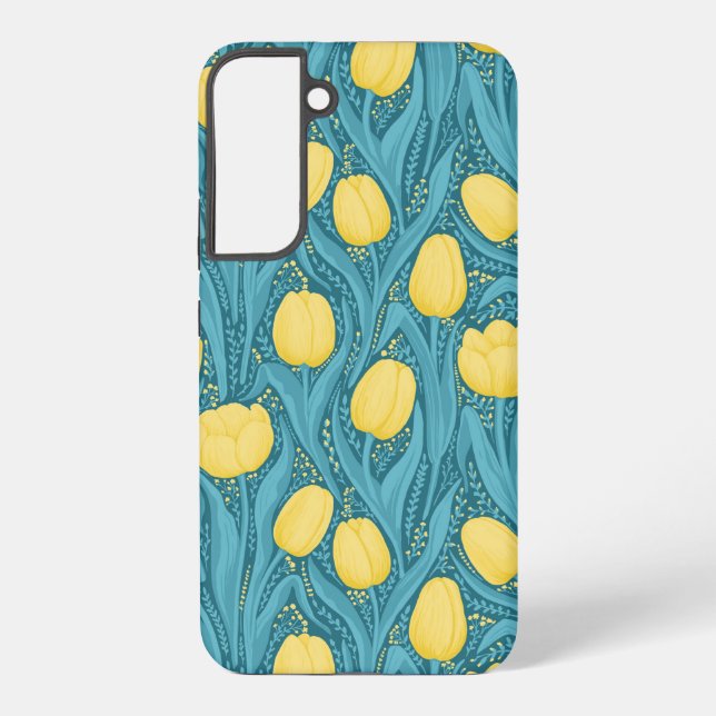 Tulips in blue and yellow samsung galaxy s22+ case (Back)