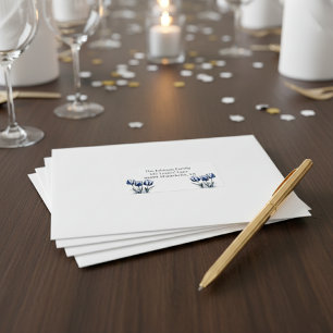 Tulips in Delft Blue customisable Label