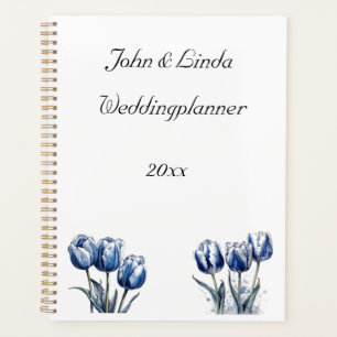 Tulips in Delft Blue, customisable Planner