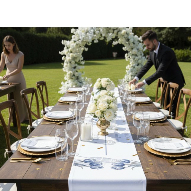 Tulips in Delft Blue  Short Table Runner (Creator Uploaded)