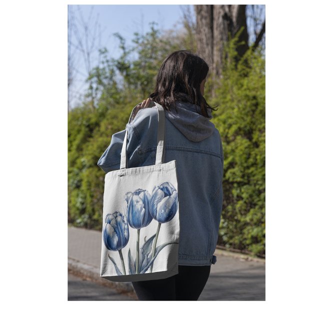 Tulips in Delft Blue  Tote Bag (Creator Uploaded)