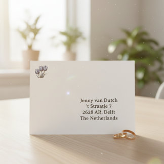Tulips in Delft Blue, wedding envelop customisable Envelope