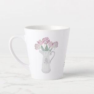 Tulips in Pitcher Ceramic Latte Mug