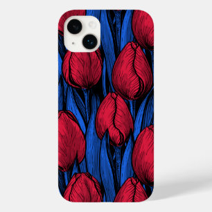 Tulips in red and blue Case-Mate iPhone 14 plus case