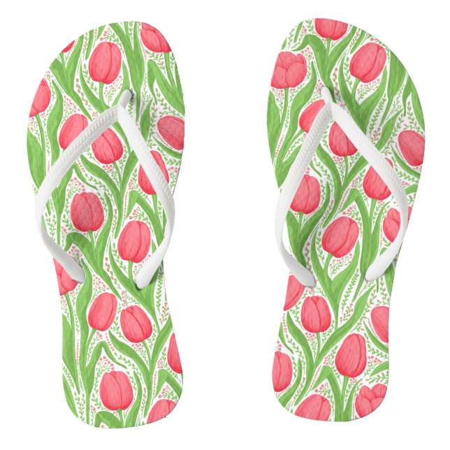 Tulips in red and green thongs (Footbed)