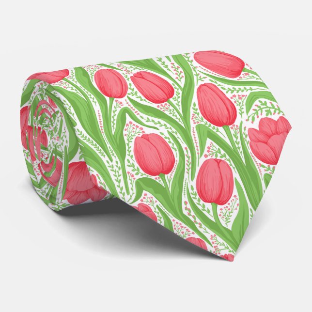 Tulips in red and green tie (Rolled)