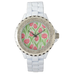 Tulips in red and green watch