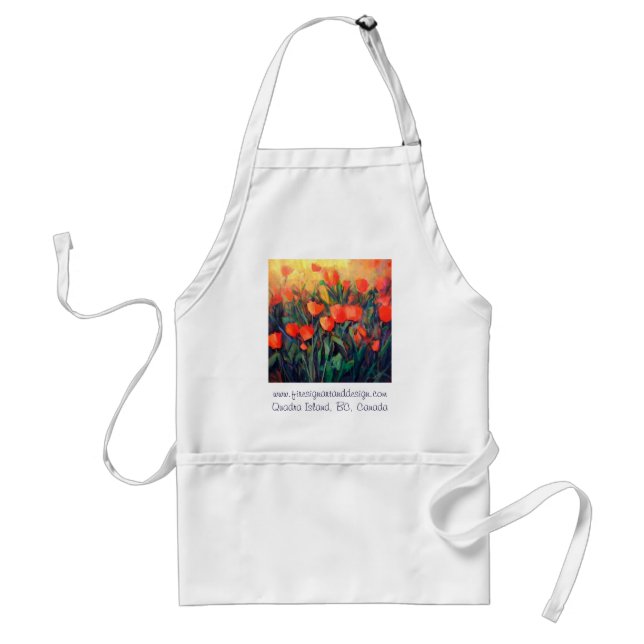 Tulips in Red Standard Apron (Front)