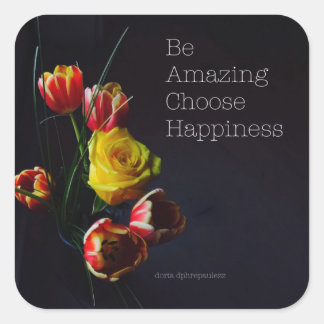 Tulips in the Dark Square Sticker