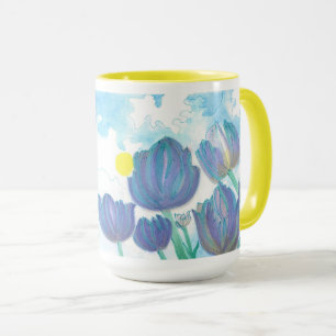 Tulips in the sun watercolor mug