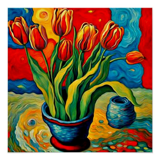 Tulips in vase poster (Front)