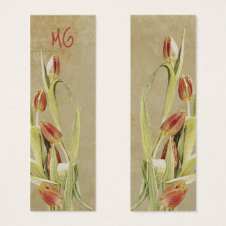 Tulips in vintage style with Initials