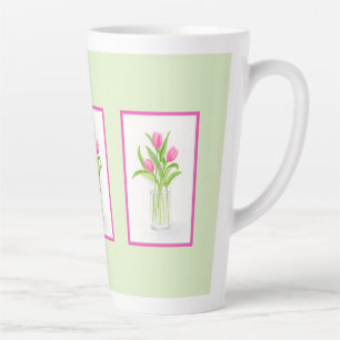 Tulips in Water Handpainted Watercolor  Latte Mug