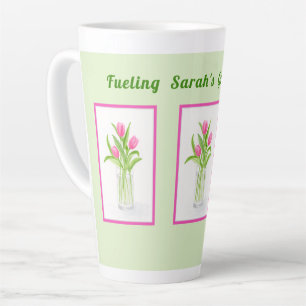 Tulips in Water Handpainted Watercolor PERSONALIZE Latte Mug