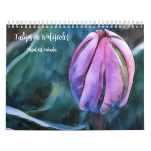 Tulips in Watercolor Floral Art Calendar