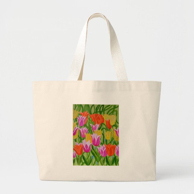 Tulips Large Tote Bag (Front)