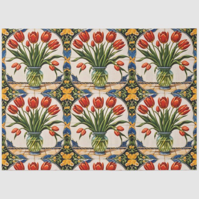Tulips Modern Beautiful Collection Tissue Paper (Front)