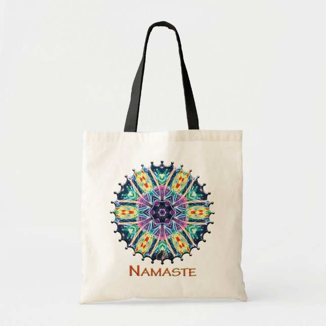 Tulips Namaste Kaleidoscope Tote Bag (Front)