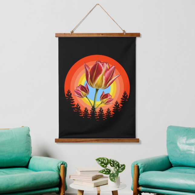 tulips nature botanical plant  hanging tapestry (Living Room)