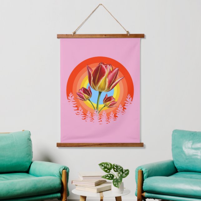 tulips nature botanical plant  hanging tapestry (Living Room)