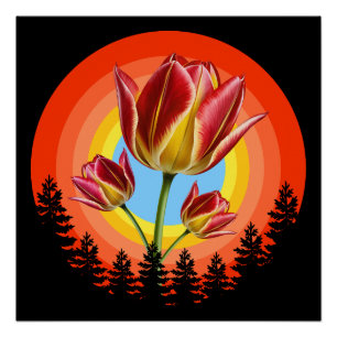 tulips nature botanical plant poster