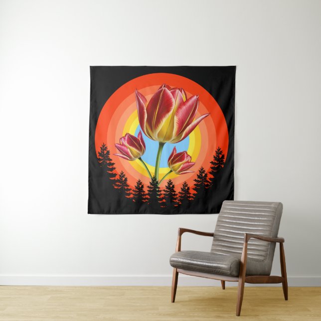 tulips nature botanical plant  tapestry (In Situ)