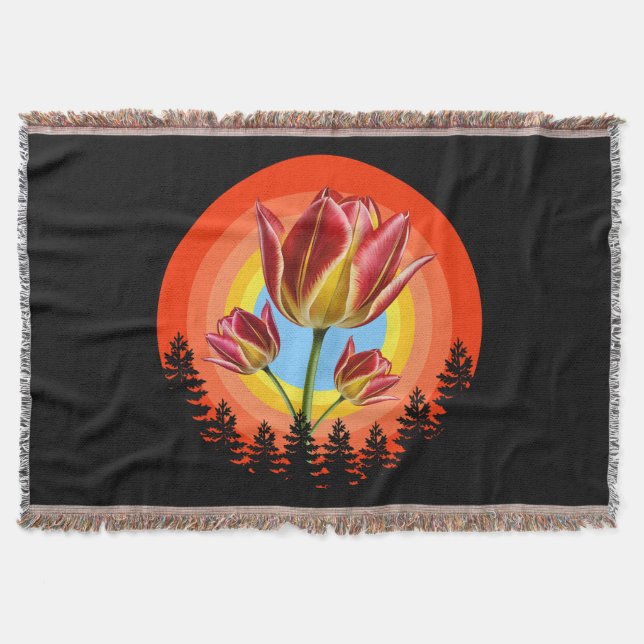 tulips nature botanical plant  throw blanket (Front)