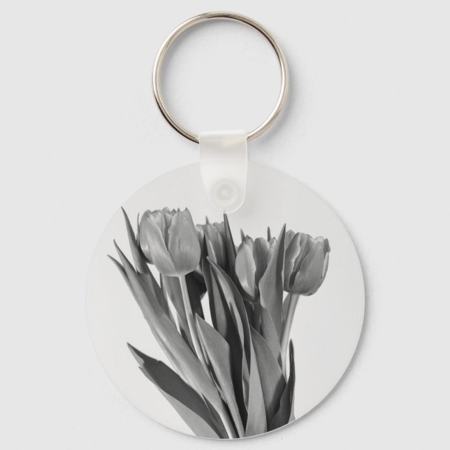 Tulips on White - Keychain (Front)